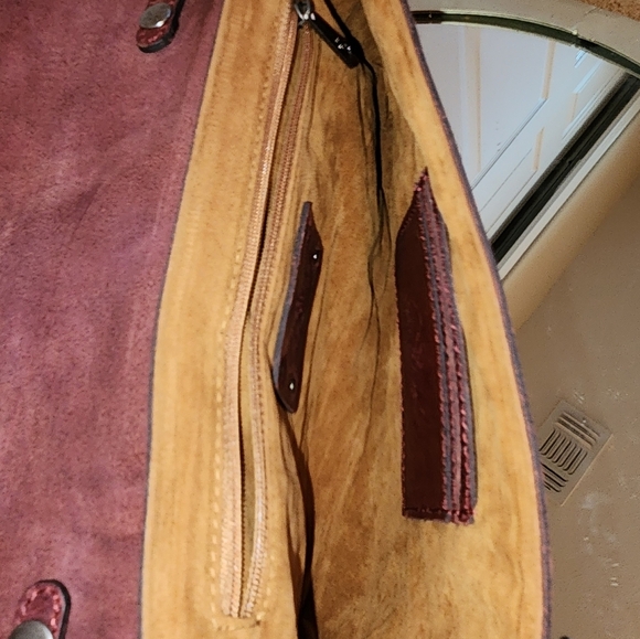 Patricia Nash Baku Leather Crossbody Clutch in Red / Pomegranate color - Picture 5 of 12